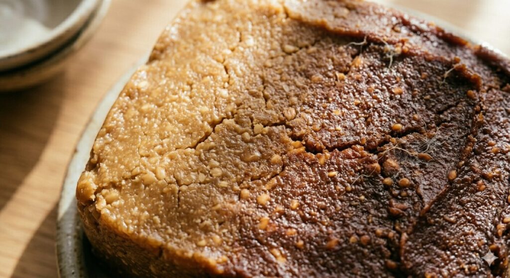 色が変化した味噌の状態を示した比較イメージ