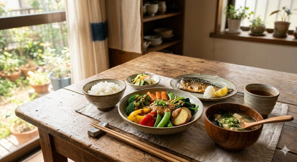 家庭で味噌を使った料理を楽しむ様子です