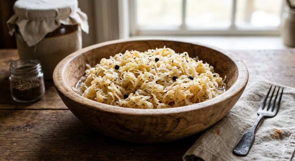 発酵キャベツであるザワークラウトの様子です