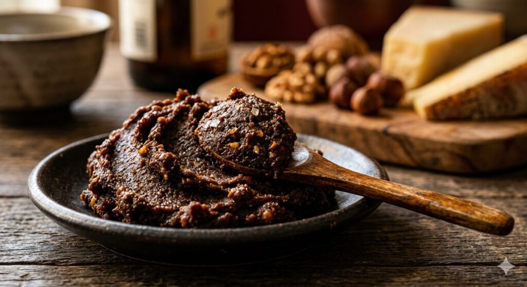 長期熟成味噌の濃厚な質感と香りのイメージ