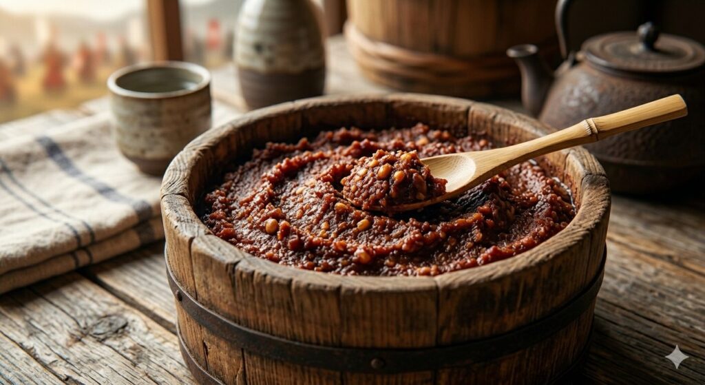 味噌の質感と発酵食品のイメージ